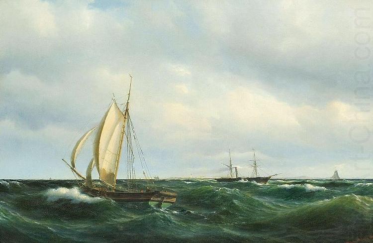 Vilhelm Melbye Stormfuld Eftermiddag i Skagerak china oil painting image